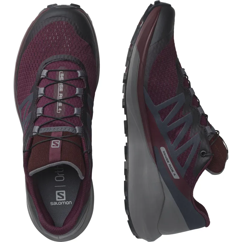 Salomon Sense Ride 4 Women's Trail Running Shoe in Wine Tasting/Quiet Shade/Ebony-5